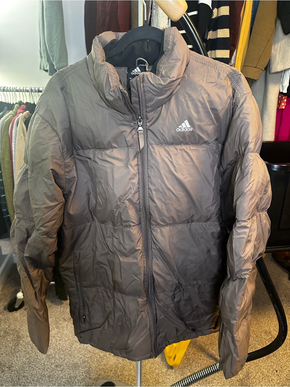 Adidas Men's Brown Puffer Jacket LOFTY! 24 ptp
